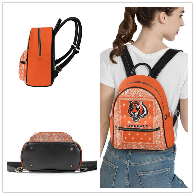 Cincinnati Bengals PU Leather Casual Backpack 001